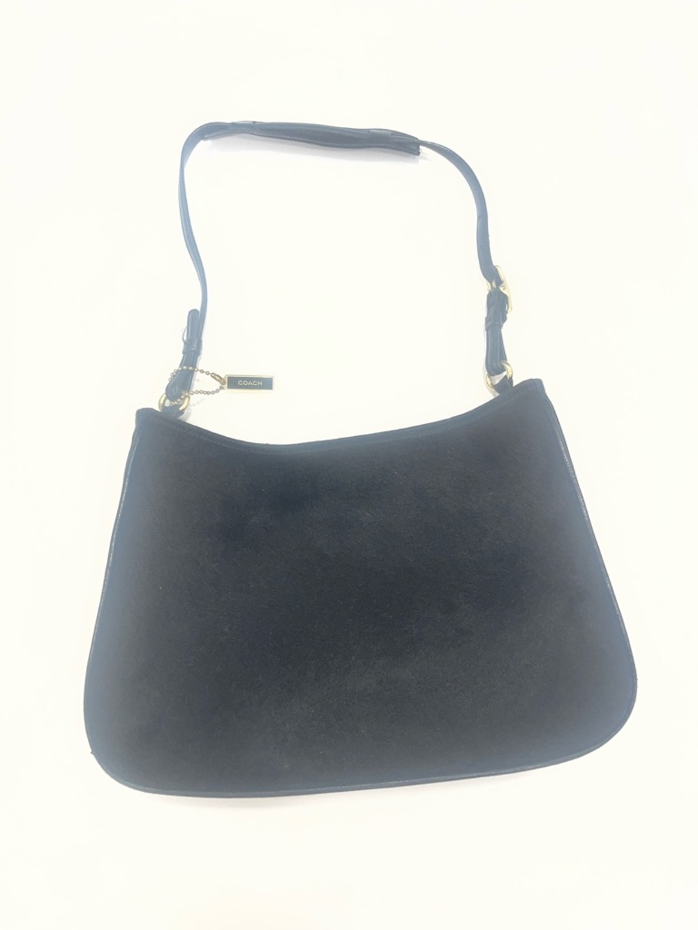 Vintage Coach calf hair and leather shoulder bag